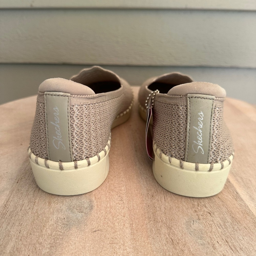 Skechers Women's Slip-On Knit Loafers in Beige - Picture 9 of 12